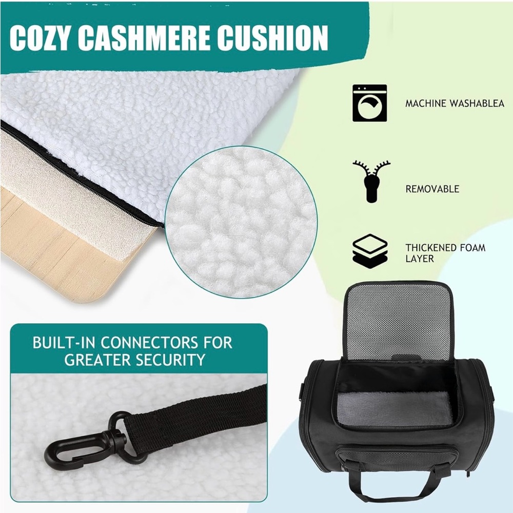 TSA Approved Pet Carrier | Black | 18x11x11 - Picture 4 of 5